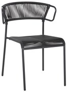 Καρέκλα SUKI C6053.02 με Μέταλλο και Συνθετικό Rattan Μαύρο 54x62x80Υεκ 54x62x80 εκ.