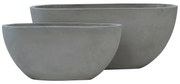 FLOWER POT-4  Set 2 τεμαχίων Cement Grey 56x27x26cm - 76x34x32cm