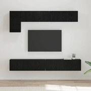 vidaXL Σετ επίπλου τηλεόρασης με ράφι με αποθήκευση με πόρτα 5 pcs Μαύρη Οξυά