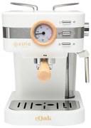 Estia 06-18993 Οak Μηχανή Espresso 950W Πίεσης 15bar για Cappuccino Λευκή