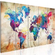 Πίνακας - World Map: Colourful Ink Blots 200x80