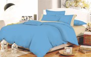 Σετ Σεντόνια Φάσα Polycotton Μονά 160x240εκ. Sky Blue-Beige Komvos Home 7000009-30