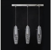Κρεμαστό Φωτιστικό Οροφής 3xLED 3W Ασημί 100x65cm Κρύσταλλο Vani VANI659LEDP Aca-VANI659LEDP-Ασημί VANI659LEDP