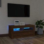 Έπιπλο Τηλεόρασης με LED Καφέ Δρυς 90 x 35 x 40 εκ. - Καφέ