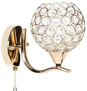 Απλίκα Φωτιστικό Τοίχου Ε27 12Χ18Χ17 εκ. χρυσή με κρύσταλλα - GLOBOBOX B-9117/1 FGD-9117-01-Χρυσό 9117-01