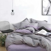 Πάπλωμα Σετ 3τμχ Status Riva 1 Grey Ρυθμός Υπέρδιπλo 220x240cm 100% Cotton Satin