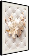 Αφίσα - Lilies on Leather Upholstery - 40x60 - Μαύρο - Με πασπαρτού