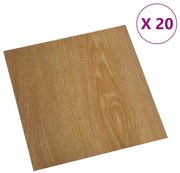 vidaXL Δάπεδο Αυτοκόλλητο Καφέ 20 Τεμαχίων 1,86 μ² από PVC