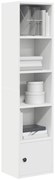 vidaXL Βιβλιοθήκη Λευκή 31x24x127 εκ. από Επεξεργασμένο Ξύλο