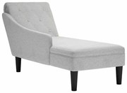 vidaXL Ανάκλιντρο Σκούρο Γκρι Υφασμάτινο με Μαξιλάρι και Μπράτσο