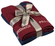 Πετσέτες 2665 (Σετ 2τμχ) Bordo-Blue Greenwich Polo Club Σετ Πετσέτες 50x90cm 100% Βαμβάκι
