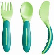Μαχαιροπίρουνα Βρεφικά Baby’s Cutlery 515U (Σετ 3τμχ) 6+ Μηνών Green Mam 3 τμχ Plastic