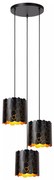 Φωτιστικό Κρεμαστό Lucide 21434-13-30 ALMELO Μαύρο Ματ (Black Mat)|Χρυσό Χρώμα (Gold Coloured)