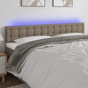 vidaXL Κεφαλάρι Κρεβατιού LED Taupe 180x5x78/88 εκ. Υφασμάτινο