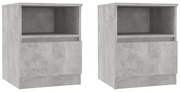 Κομοδίνα 2 Τεμαχίων Γκρι 40 x 40 x 50 εκ. από Επεξ. Ξύλο 806166