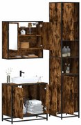 vidaXL Σετ Επίπλων Μπάνιου 3 Τεμαχίων Καπνιστή Δρυς Επεξεργασμένο Ξύλο