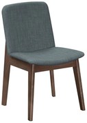 WOODWELL Ε7872,1EMMA Καρέκλα Τραπεζαρίας Οξιά Καρυδί, Ύφασμα Γκρι 49x57x83cm Ε7872,1