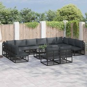 vidaXL Σετ Καναπέ Κήπου 13 pcs Μαύρο 70 x 70 x 32 εκ Αλουμίνιο
