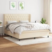 ΚΡΕΒΑΤΙ BOXSPRING ΜΕ ΣΤΡΩΜΑ ΚΡΕΜ 160X200 ΕΚ. ΥΦΑΣΜΑΤΙΝΟ 3128218