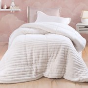 Γούνινο Κουβερτοπάπλωμα Μονό (160x220) Rythmos Butter White