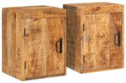 vidaXL Κομοδίνο 2 pcs Καφέ 35 x 33 x 48 εκ Στερεό ξύλο μάνγκο