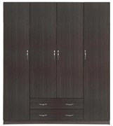 Ντουλάπα AZALEA Τετράφυλλη με 2 Συρτάρια Zebrano 200x55.5x180Υ εκ. 200x55.5x180 εκ.