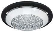 Πλαφονιέρα Οροφής Ø29 εκ. Led 11 w Warm White 950lm Μαύρο με Κρυσταλλάκια Eglo Acolla 1 99356