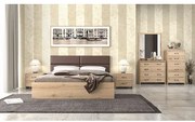 Savvidis Furniture  Σετ Κρεβατοκάμαρας 6τμχ (κρεβάτι για στρώμα 150x200, 2 κομοδίνα, τουαλέτα με καθρέφτη, κολώνα) N6 Μελί Μελαμίνη BEST-8080308