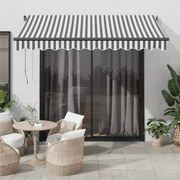 Τέντα Πτυσσόμενη Αυτόματη Ανθρακί / Λευκή 300 x 250 εκ. 3310225