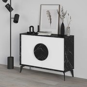 Μπουφές Gora Megapap χρώμα μαύρο εφέ μαρμάρου - λευκό 110x35,6x82εκ.