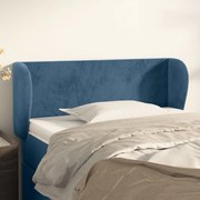Κεφαλάρι με Πτερύγια Σκούρο Μπλε 83x23x78/88 εκ. Βελούδινο - Μπλε