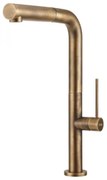 Armando Vicario Tozo 48580 Antique Brass Μπαταρία Κουζίνας Με Υψηλό Περιστρεφόμενο Ρουξούνι και Συρόμενο Ντους