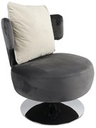 Πολυθρόνα ArteLibre PASSIFLORA Γκρι Σκούρο Ύφασμα/Μέταλλο 76x67x76cm