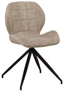 Καρέκλα Μεταλλική Black Norma ΕΜ792,3 Με Υφασμα Suede Beige Σετ 2τμχ Metal, Fabric