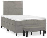 ΚΡΕΒΑΤΙ BOXSPRING ΜΕ ΣΤΡΩΜΑ ΑΝΟΙΧΤΟ ΓΚΡΙ 120X190 ΕΚ. ΒΕΛΟΥΔΙΝΟ 3270463