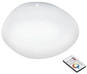 Πλαφονιέρα Οροφής Λευκή 45xH8,5cm LED RGBW 2700-6500K 2800lm Εφαρμογή-Τηλεχειριστήριο Eglo Sileras 97577