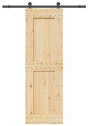 vidaXL Συρόμενη Μεσόπορτα με Μηχανισμό 70 x 210 εκ. Μασίφ Ξύλο Πεύκου