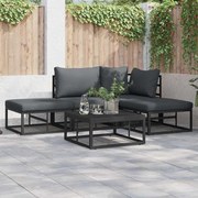 vidaXL Σετ Καναπέ Κήπου 5 pcs Μαύρο 70 x 70 x 32 εκ Αλουμίνιο