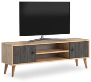 Έπιπλο τηλεόρασης Parma Megapap από μελαμίνη χρώμα industrial grey - oak 120x30x40εκ.