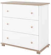 Συρταριέρα  με  Αλλαξιέρα  Classic White + Oak  83x48x87cm  BC20040 BabyCute