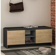 Παπουτσοθήκη Zulla Megapap από μελαμίνη ανθρακί - φυσικό οξιάς 110x37x43εκ. GP037-0045,3-GP037-0045,3-Καφέ GP037-0045,3