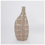 Βάζο Κεραμικό καφέ &amp; Ασημί 15x8.5x35 752-20380 Estheti-752-20380-Ασημί 752-20380
