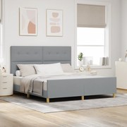 vidaXL Κρεβάτι Φωτεινό Γκρι 180x200 εκ. Ύφασμα