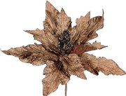 Χριστουγεννιάτικο Λουλούδι Στολίδι  Καφέ 25cm 143835