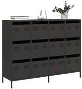 vidaXL Ντουλάπι Μαύρο 135x39x103,5 εκ. από Χάλυβα Ψυχρής Έλασης