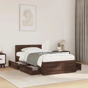 vidaXL Πλαίσιο Κρεβατιού με Κεφαλάρι Καφέ Δρυς 75x190 εκ.