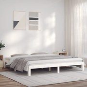 Πλαίσιο Κρεβατιού Λευκό 180x200 εκ. Μασίφ Πεύκο 6FT Super King