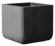Supergreens Γλάστρα Πήλινη Τετράγωνη ''Stripe'' Γκρι M 31x31x28 εκ.