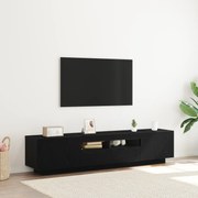 vidaXL Τηλεοπτική ντουλάπα με LED φωτισμό σε Μαύρη Βελανιδιά 180x35x40 εκ από επεξεργασμένο ξύλο