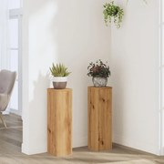 Βάσεις Φυτών 2 τεμ. Αρτισιανή Δρυς 17x17x60 εκ. Επεξ. Ξύλο 852941